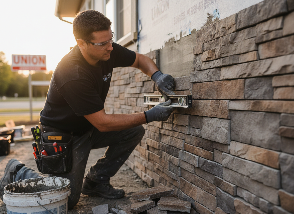 faux stone siding in Union